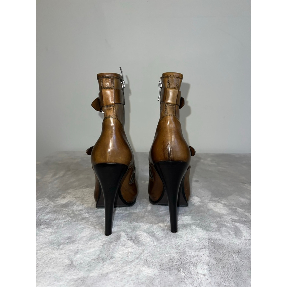 BARBARA BUI Brown Leather Ankle Boots Size 9.5-10 EU40 - Picture 2 of 8